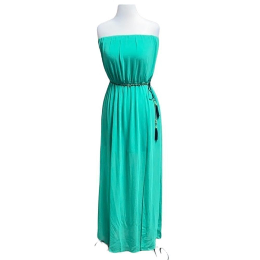 Arden B. Strapless Belted mini/maxi Green Size L